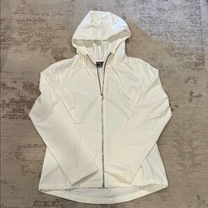 White Hooded Zip-Up Jacket